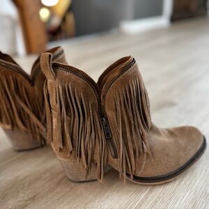 Dingo Brown Suede Fringe Boots